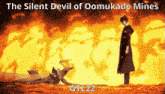 the silent devil of oomukade mines gtl22 is written on the bottom of a poster