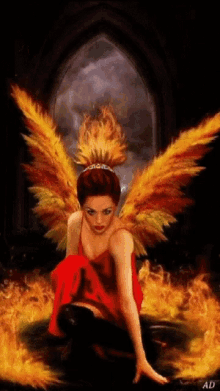 Fire Angel Touch The Ground GIF - Fire Angel Touch The Ground Ring Of Fire GIFs