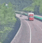 a red truck with the number 4 on the side