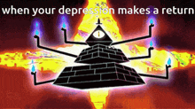 a picture of a pyramid with the words when your depression makes a return above it