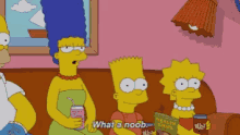 bart simpson says what a noob in a cartoon scene
