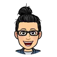 a cartoon of a woman wearing glasses and a bun .