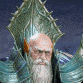 a statue of a man with a beard and a trident on his forehead