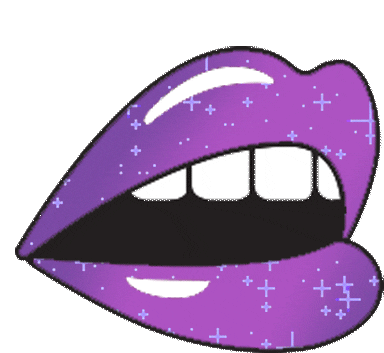 Purple Purple Glitter Lips Sticker - Purple Purple Glitter Lips Purple Sparkle Lips Stickers