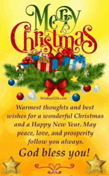 a merry christmas and happy new year greeting card