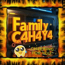a computer screen with the words family c4h4y4 on it