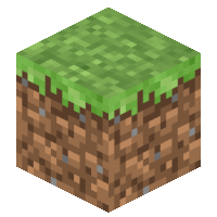 a minecraft block with a piece of grass on it