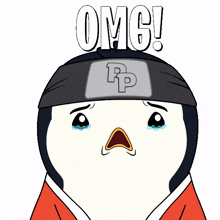 omg shocked scared oh no penguin