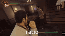 a video game is being played with the word ratio at the bottom