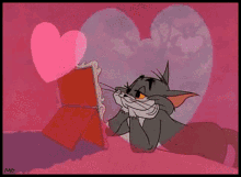 tom and jerry tom in love picture frame cat