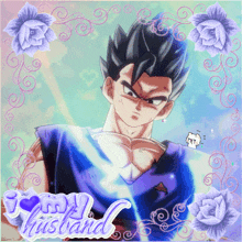 a picture of a man with the words i love my husband below him