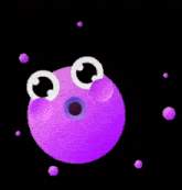 a purple cartoon character with a surprised face