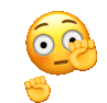 a yellow smiley face with a surprised look on its face and a fist in the air .