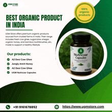 an advertisement for organic products in india