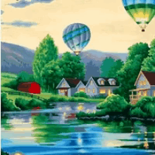 Water Hot Air Balloon GIF - Water Hot Air Balloon Pond GIFs