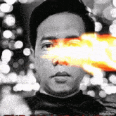 a black and white photo of a man 's face with the words videoshow on the bottom left
