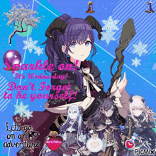 a picture of a girl with horns and the words " sparkle on wednesday " on it