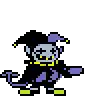 a pixel art drawing of a jester from undertale