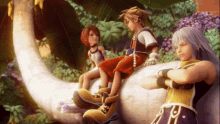 Kairi Sora And Riku Together At Destiny Islands Kingdom Hearts GIF - Kairi Sora And Riku Together At Destiny Islands Kingdom Hearts Sora GIFs