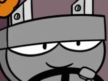 a close up of a cartoon character 's face with a crown on his head