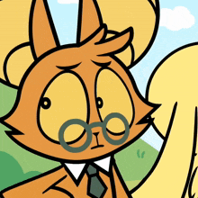 a cartoon of a squirrel with glasses and a tie