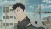 a picture of a man with a bullet hole in his shoulder and the words kaiju nc on the bottom