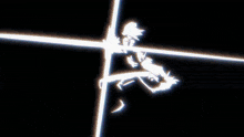 a silhouette of a person is surrounded by glowing lights