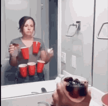 Beer Pong Self GIF - Beer Pong Self Mirror GIFs