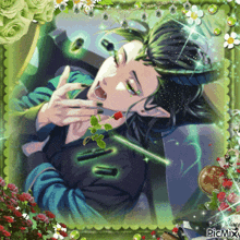 a picture of a man with a green shirt that says ' i love you ' on it