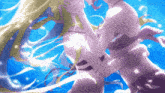 a couple of anime girls are kissing in the water with the word secuph visible in the corner