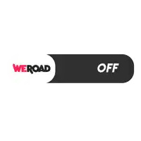 a red and black button that says on weroad and off