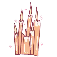 a drawing of a bunch of candles on a white background .