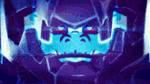 a cartoon character 's face is glowing in the dark