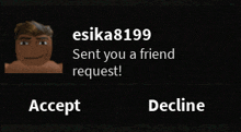 a screenshot of a message from esika8199