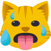 sweating cat joypixels its so hot its hot in here