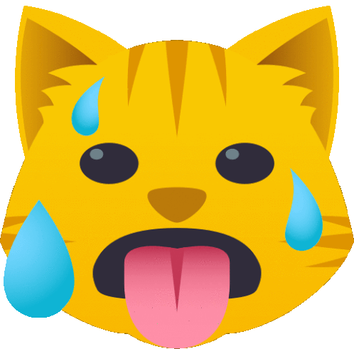 Sweating Cat Sticker - Sweating Cat Joypixels Stickers