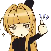 a drawing of a girl with long blonde hair giving a thumbs up