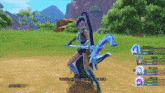 a screenshot of a video game shows a female character with a spear