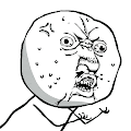 a black and white drawing of a man 's face with a very angry expression .