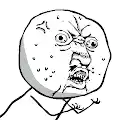 a black and white drawing of a man 's face with a very angry expression .