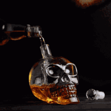Bourbon Bourbon In A Scull Glass GIF - Bourbon Bourbon In A Scull Glass Whisky GIFs