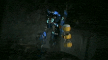 a blurred image of a robot with sparks coming out of its mouth
