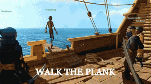 Walk The Plank GIF - Walk The Plank Pirate Shark - Discover & Share GIFs