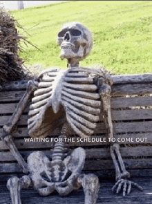 Skeleton Waiting Waiting GIF