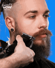 trimming beard beard mustache blank stare hair clipper