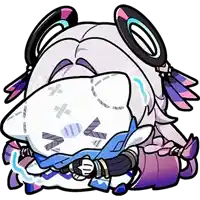 a cartoon character is laying on the floor with a pillow in her mouth .