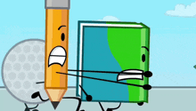 a pencil and a book are fighting each other