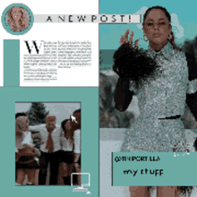 a new post with a picture of a woman in a sequined dress on it