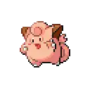 a pixel art drawing of a pig with a tongue sticking out