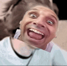 a pixelated image of a man making a funny face